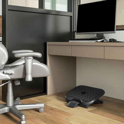 Adjustable Height & Angle Tilting Footrest for Home Office - Black