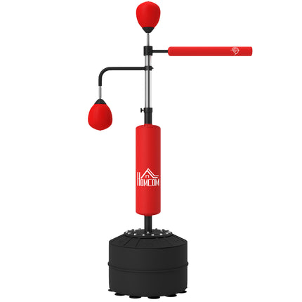 3-in-1 Freestanding Boxing Punching Bag with 2 Speed Balls & 360° Reflex Bar, Adjustable 160-230cm Height - Red
