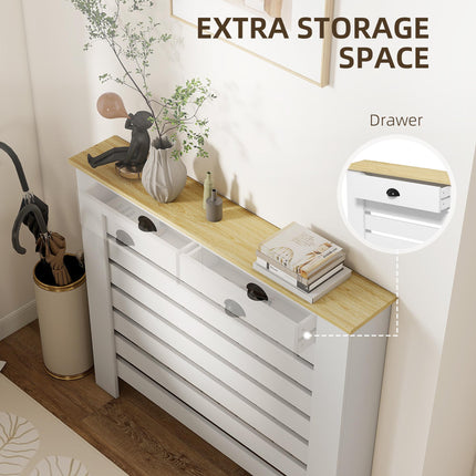 95.5H x 111Wcm Radiator Cover, with Drawer - White