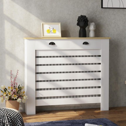 95.5H x 111Wcm Radiator Cover, with Drawer - White