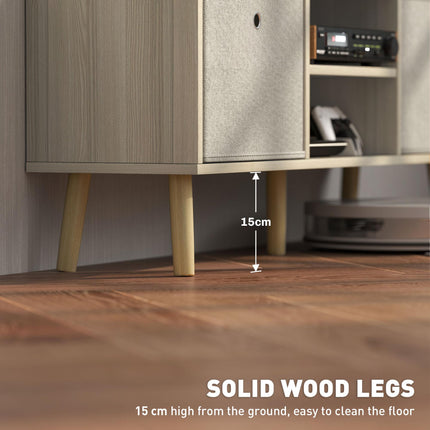 TV Cabinet Stand Unit for TVs up to 50'' with Foldable Drawers and Storage - Natural