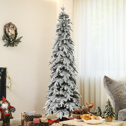 7ft Snow-Covered Unlit Artificial Christmas Tree - Green