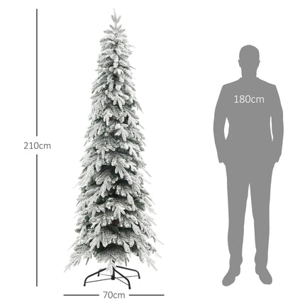 7ft Snow-Covered Unlit Artificial Christmas Tree - Green