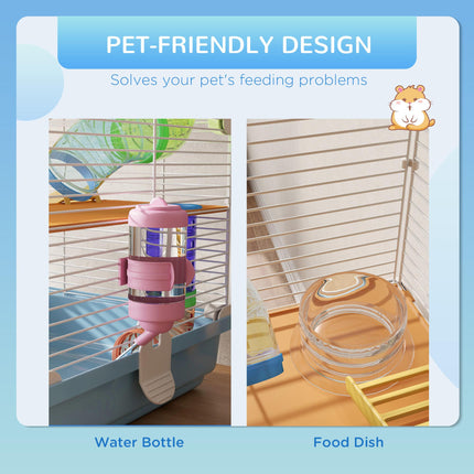 5 Tier Hamster Cage Carrier Habitat with Exercise Wheels and Tunnel - Light Blue