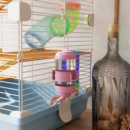 5 Tier Hamster Cage Carrier Habitat with Exercise Wheels and Tunnel - Light Blue