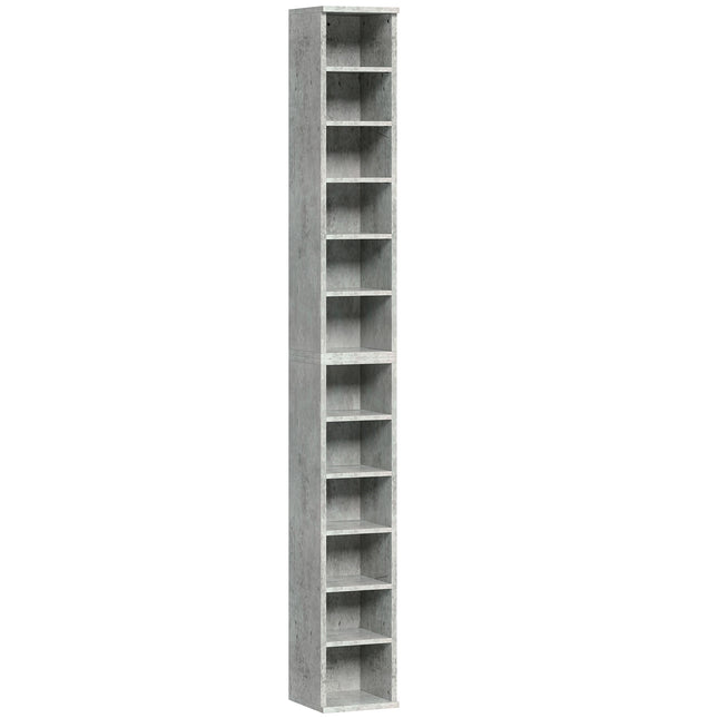 Set of Two 102-CD Storage Units with Adjustable Shelves - Cement Grey
