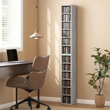 Set of Two 102-CD Storage Units with Adjustable Shelves - Cement Grey