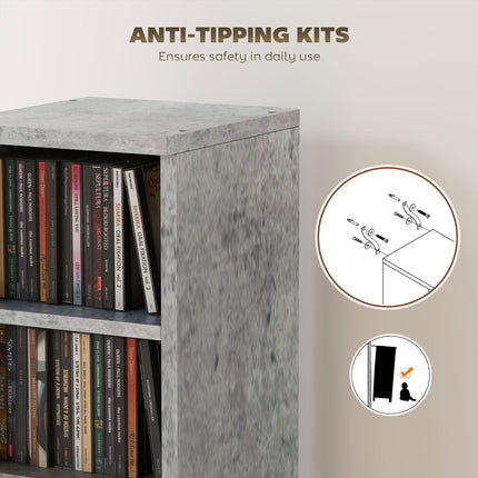 Set of Two 102-CD Storage Units with Adjustable Shelves - Cement Grey