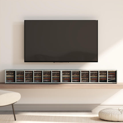 Set of Two 102-CD Storage Units with Adjustable Shelves - Cement Grey
