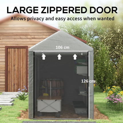 179 x 120cm Temporary Garden Shed, with Accessories - Light Grey