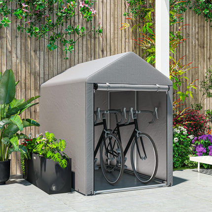 179 x 120cm Temporary Garden Shed, with Accessories - Light Grey