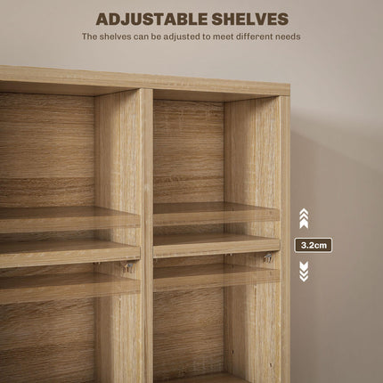 CD Storage Unit with 4 Adjustable Shelves 89x130.5 cm - Natural Wood Finish