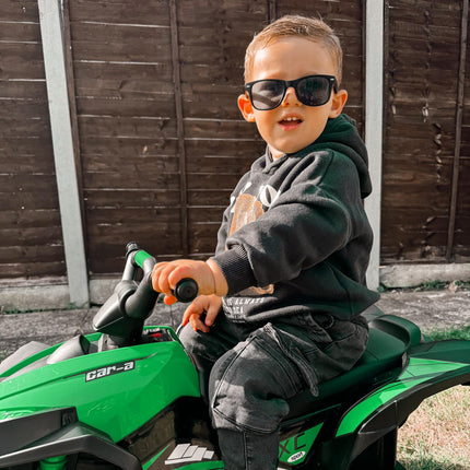 12V Kids Ride-On Quad Bike with Music, Horn & LED Lights for Ages 3-5 - Green