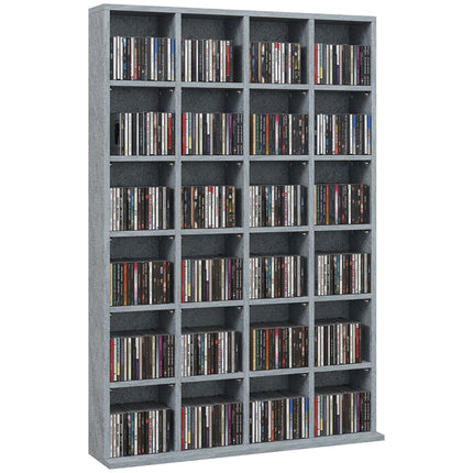 CD Storage Unit with Adjustable Shelves 89 x 130.5 cm - Cement Grey