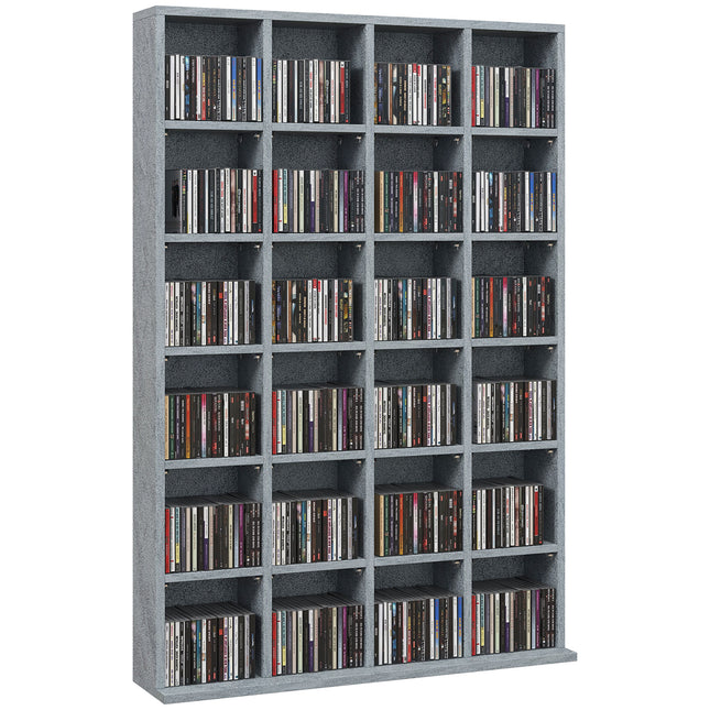 CD Storage Unit with Adjustable Shelves 89 x 130.5 cm - Cement Grey