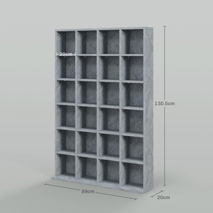 CD Storage Unit with Adjustable Shelves 89 x 130.5 cm - Cement Grey