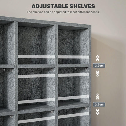 CD Storage Unit with Adjustable Shelves 89 x 130.5 cm - Cement Grey