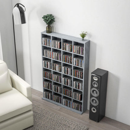 CD Storage Unit with Adjustable Shelves 89 x 130.5 cm - Cement Grey