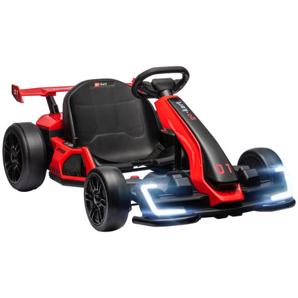 24V Electric Go Kart for Kids 6-12 Years with Adjustable Seat - Red