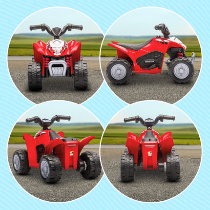 Honda Licensed 6V Electric Kids Quad Bike for Ages 1.5-3 Years - Red