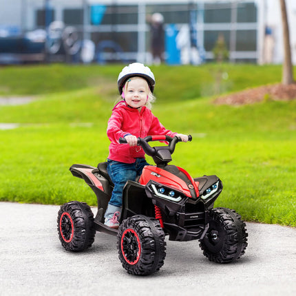 12V Ride-On Quad Bike with Music and Horn for Ages 3-5 Years - Red