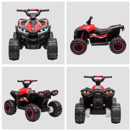 12V Ride-On Quad Bike with Music and Horn for Ages 3-5 Years - Red