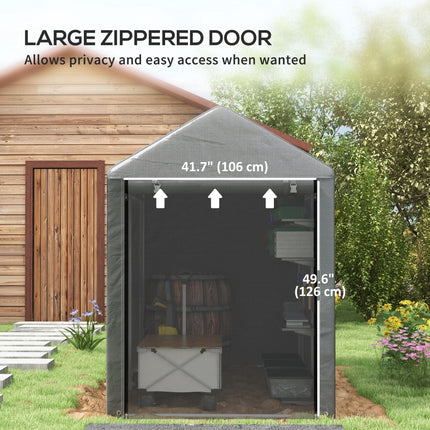 Temporary Garden Shed 179 x 120cm with Accessories - Dark Grey