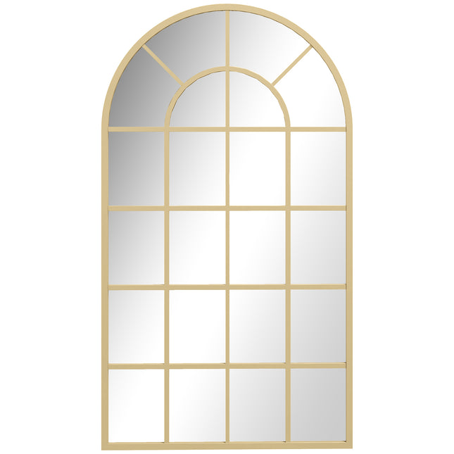 110 x 65 cm Arched Decorative Wall Mirror for Bedroom Living Room, Modern Window Bathroom Mirror for Home Decor
