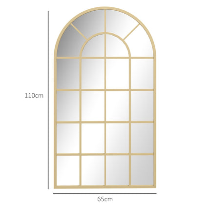 110 x 65 cm Arched Decorative Wall Mirror for Bedroom Living Room, Modern Window Bathroom Mirror for Home Decor