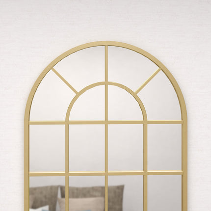 110 x 65 cm Arched Decorative Wall Mirror for Bedroom Living Room, Modern Window Bathroom Mirror for Home Decor