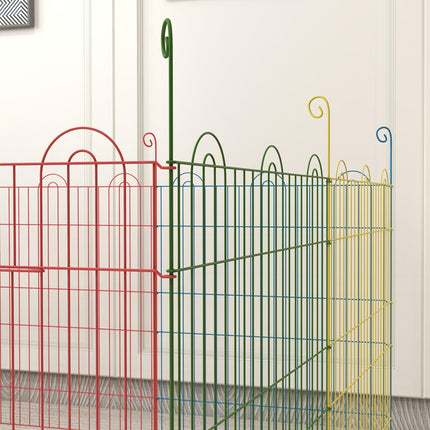 Pet Playpen Crate with 8 Panels and Door 60H x 156cm - Multicolour
