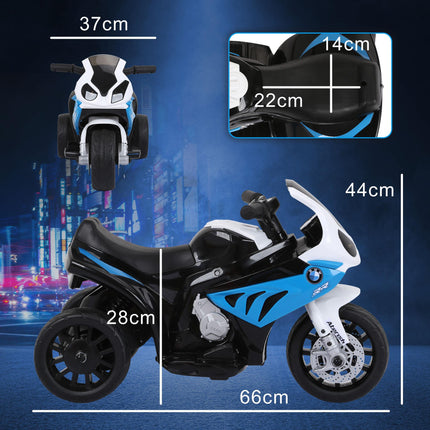 BMW S1000RR Licensed Kids 6V Electric Motorbike with Headlight & Music - Blue