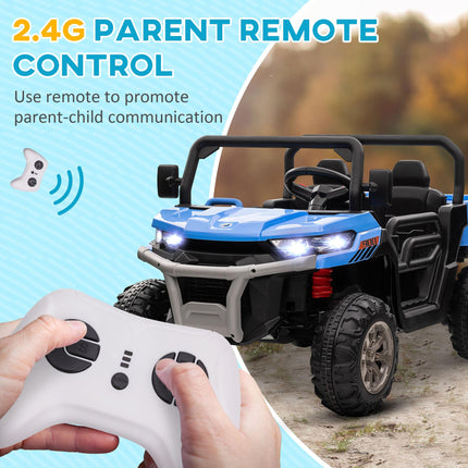 12V 2-Seater Kids Electric Ride-On Car with Remote Control and Electric Bucket - Blue