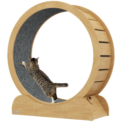 39.4" Wooden Cat Running Wheel with Brake - Natural