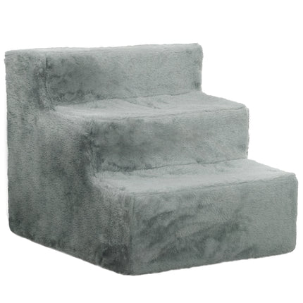 Three-Step Dog Stairs, with Washable Plush Cover, for High Bed Sofa, Dog Stairs