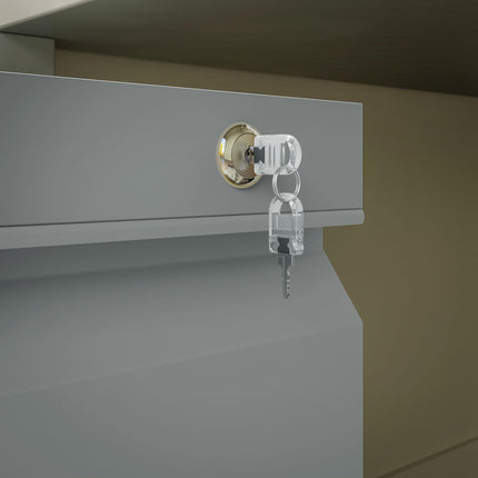 3 Drawer Filling Cabinet, Mobile Metal File Cabinet with Anti-tilt Design for Le
