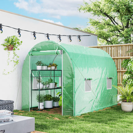 Walk-In Tunnel Greenhouse 300x195cm with Steel Frame - Green