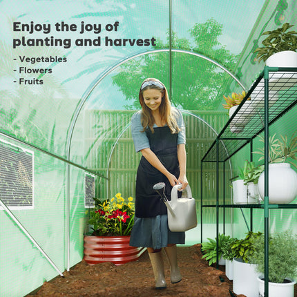 Walk-In Tunnel Greenhouse 300x195cm with Steel Frame - Green