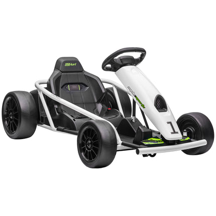 24V Electric Drift Go Kart for Kids 8-12 Years with 2 Speeds - White