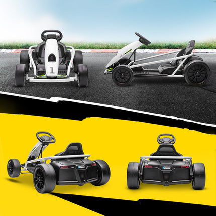 24V Electric Drift Go Kart for Kids 8-12 Years with 2 Speeds - White