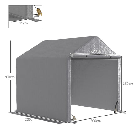 2 x 2m Metre Garden Storage Tent  with Waterproof Cover - Grey