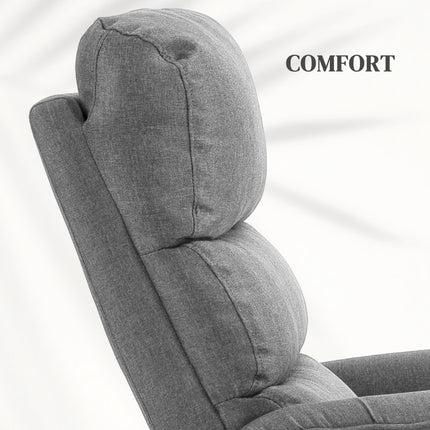 Electric Power Lift Recliner Chair with Footrest - Grey Linen Look
