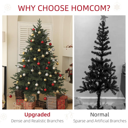 6ft Artificial Spruce Christmas Tree with 1696 Branch Tips and Foldable Steel Base - Green