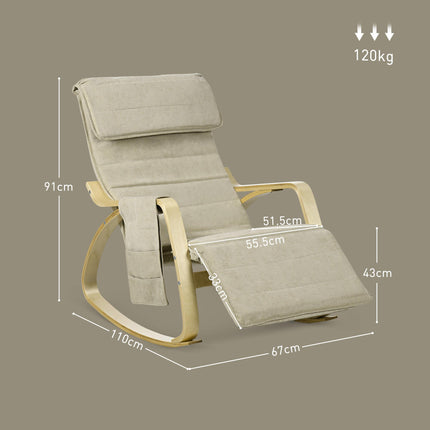 Rocking Lounge Chair Recliner Relaxation Lounging Relaxing Seat with Adjustable