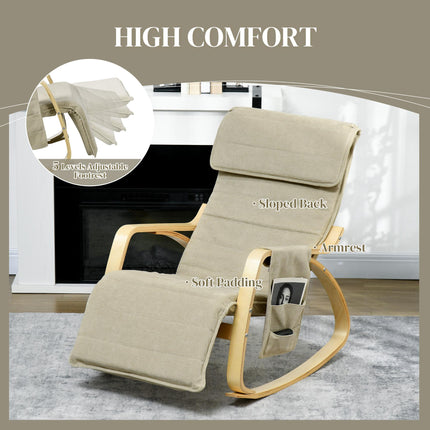 Rocking Lounge Chair Recliner Relaxation Lounging Relaxing Seat with Adjustable