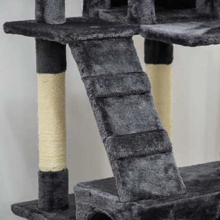 Cat Tree Scratching House Activity Play Centre - Charcoal Grey