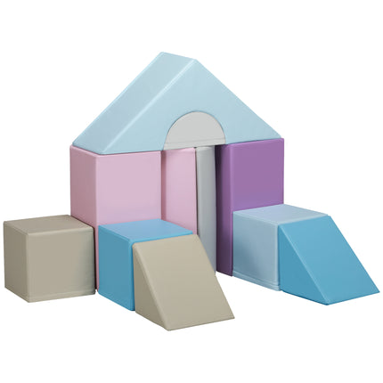 11-Piece Kids Soft Play Foam Blocks Set for Climb and Crawl - Blue