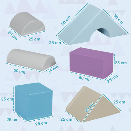 11-Piece Kids Soft Play Foam Blocks Set for Climb and Crawl - Blue