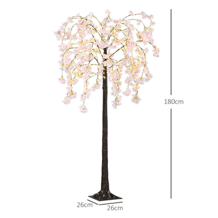 450 LED Cherry Blossom Decorative Artificial Tree 180cm - Pink