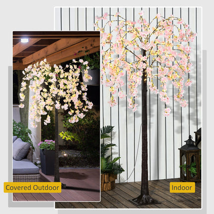 450 LED Cherry Blossom Decorative Artificial Tree 180cm - Pink